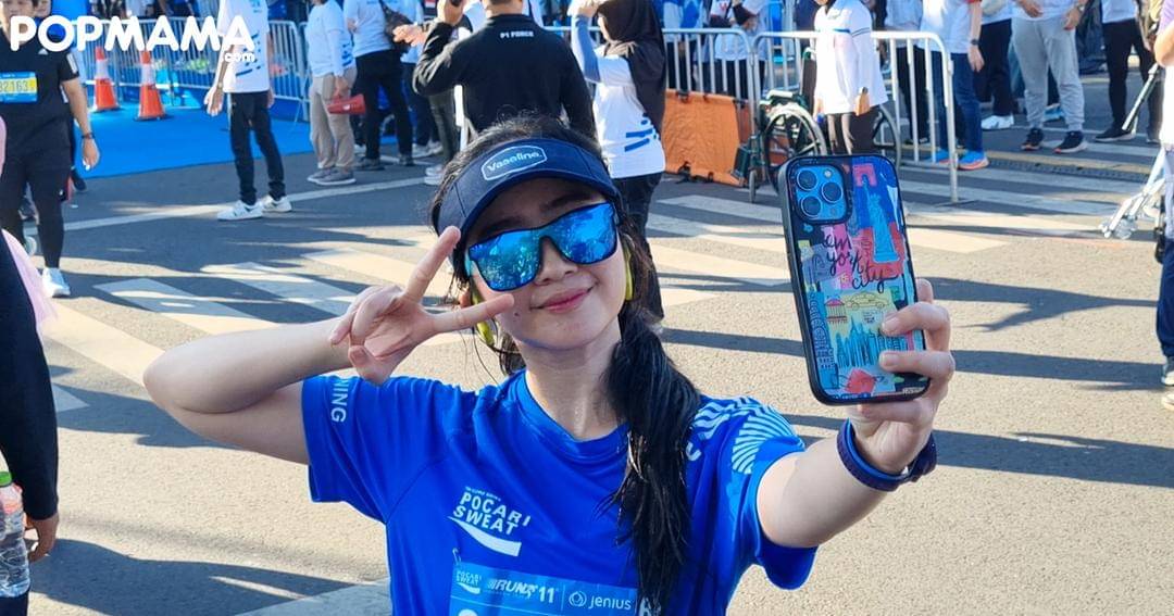 Febby Rastanty di Pocari Sweat Run Indonesia 2024 Bandung, Minggu (21/7/2024) - Popmama.com/Sania Chandra